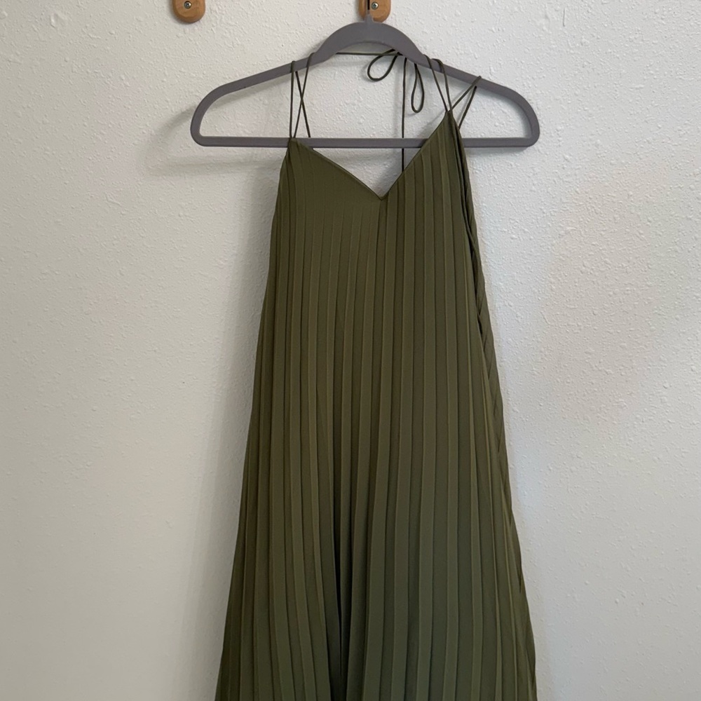 Modern Citizen  Green Pleated Dress